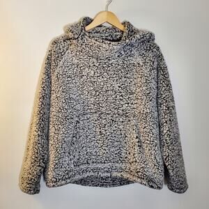 Victoria's Secret PINK grey pull over Sherpa Sweatshirt  Size large